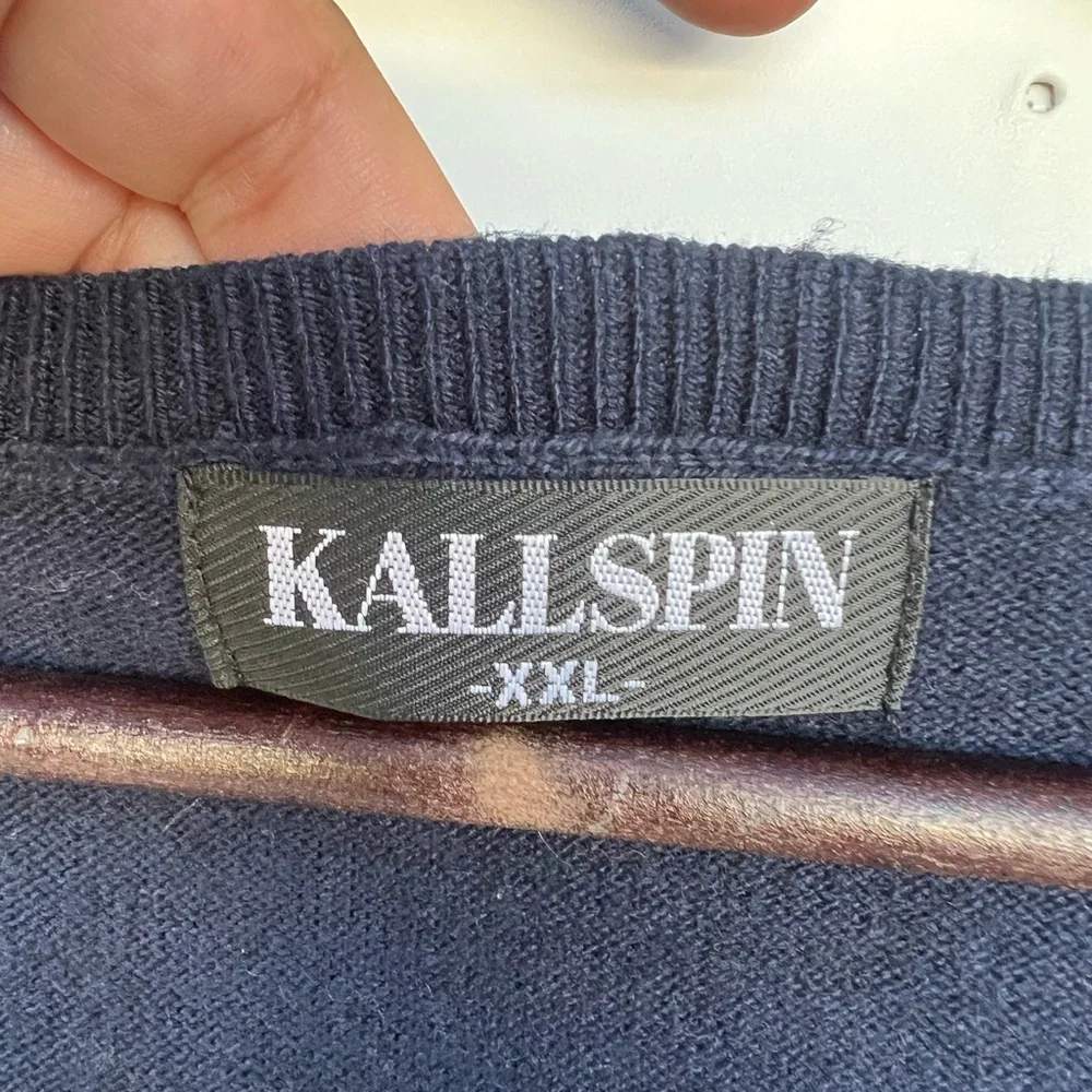Kallspin Men’s Navy Blue Vest‎ Wool Cashmere Blend Size XXL